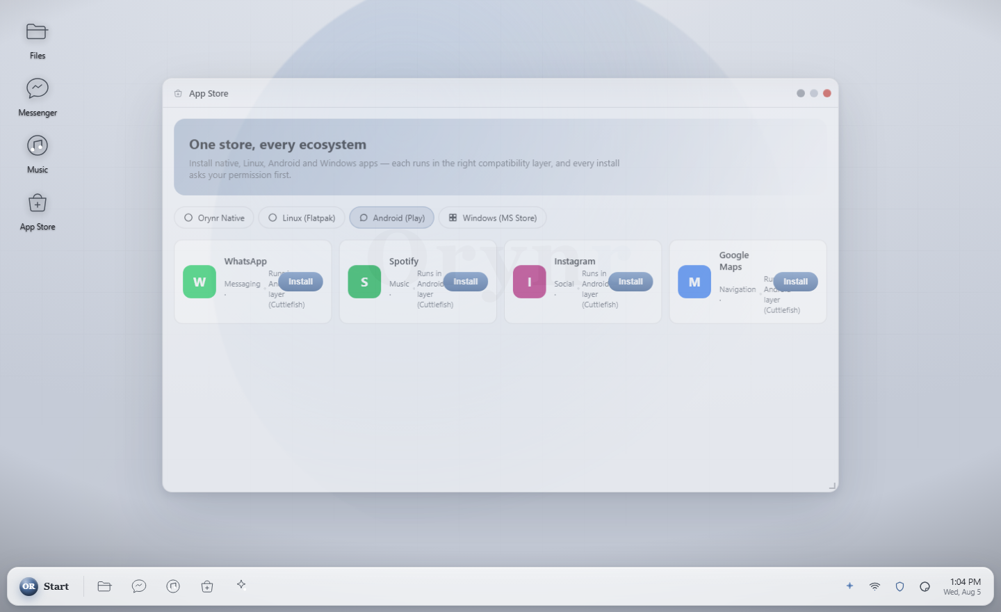The App Store window for browsing and installing capability packs